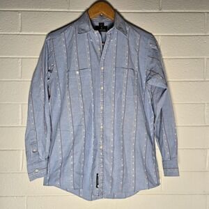 Vtg Ferrell Reed Button Down Shirt Mens Medium Multicolor Striped Cotton Western